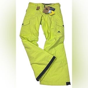 YELLOW-GREEN BURTON SNOWPANTS SIZE SMALL EXCELLENT USED CONDITION